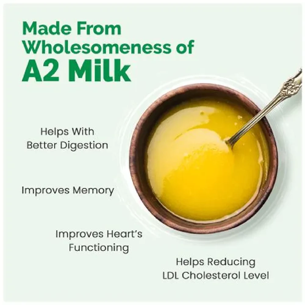 Auric A2 Desi Cow Ghee - Vedic Bilona Method, Traditional Curd Churned, 500 ml Glass Jar-6.webp